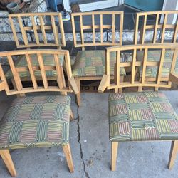 Set of five M.C.M chairs 
original seats covering From Panorama City