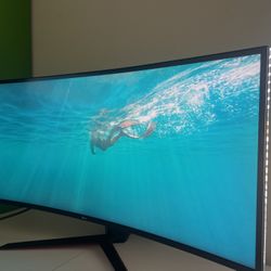 LG UltraGear 34GP83A-B 34-inch Curved QHD Nano IPS Gaming Monitor.