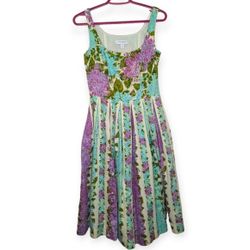 Isaac Mizrahi for Target Floral Fit Flair Floral Pleated Midi Dress