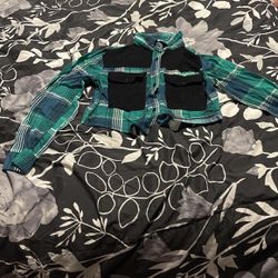 Cropped flannel/plaid Shirt