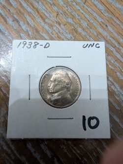 1938d Bu Jefferson Nickel Coin