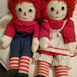 GENUINE Vintage Raggedy Ann and Andy Doll Set