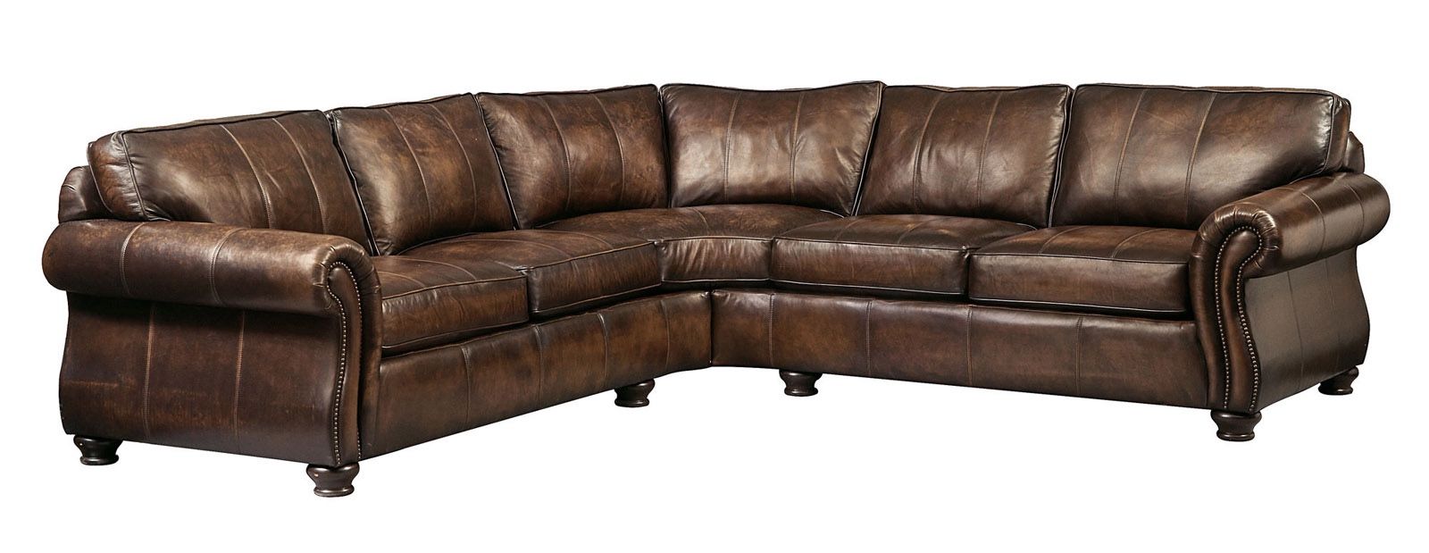 Bernhardt Van Gogh Leather Sectional Living Room Couch