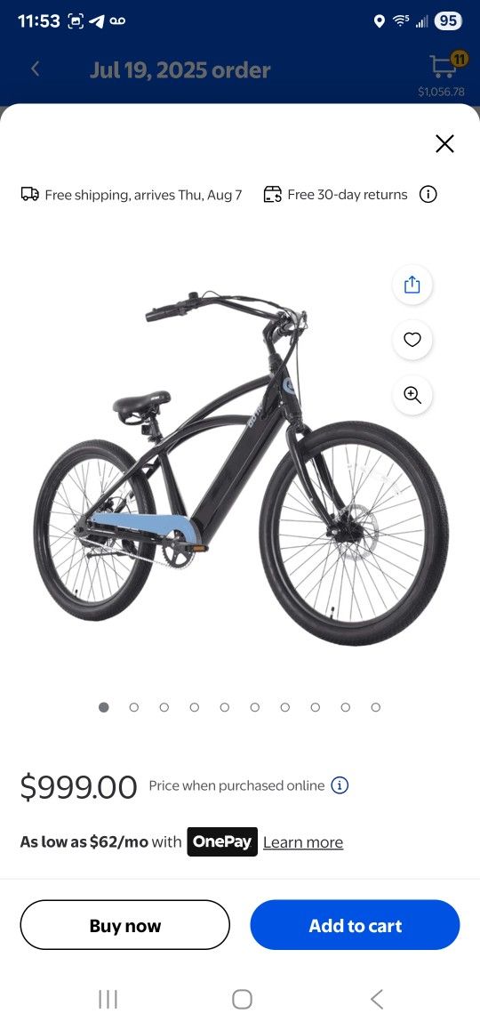 GOTRAX Shoreline 27.5" Electric Beach Cruiser Bike