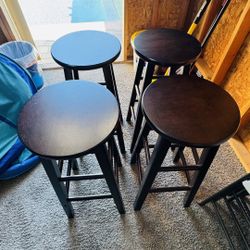 Four Wood Stools