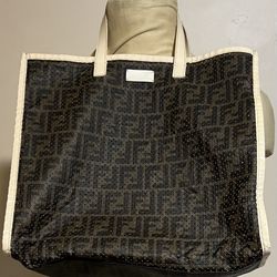 Fendi Zucca Designer Tote Bag Handbag Shoulder Bag 