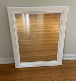 White framed mirror