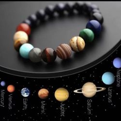 Yoga Bracelet,Solar system bracelet, Galaxy bracelet, the eight planets bracelet