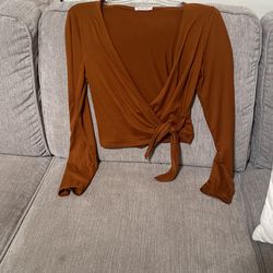 Brown Long Sleeved Top