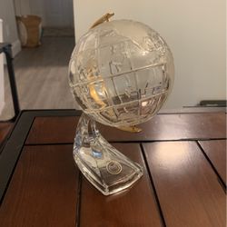 Vintage Globe Lead Crystal And Brass Made In Germany