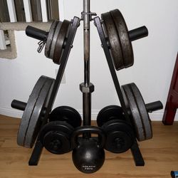 Weightlifting set with Olympic Barbell 