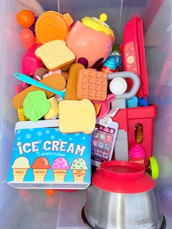 Market Cart Play Food & Kitchen Toy Set w/ Play Home Timer