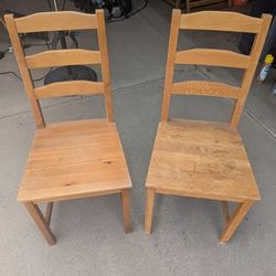 (2) Wooden Chairs 