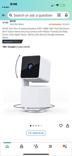 Wyze Security Camera ( Indoor/ Outdoor)