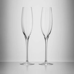Waterford Elegance Optic Classic Champagne Flutes, (2) Pair