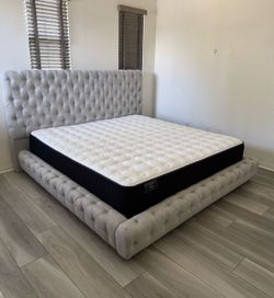 New king bed frame with mattress