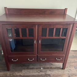 Mission Style Sideboard By Keystone (Amish Made) With Glass Doors 