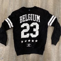Belgium designs black sweatshirt number 23 size medium