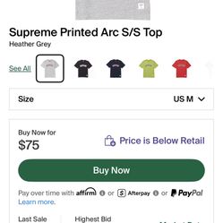 Supreme Printed Arc Tee Shirt - Knicks Colorway, Medium