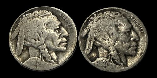 Two Denver Mint Buffalo Nickels with Low Mintages