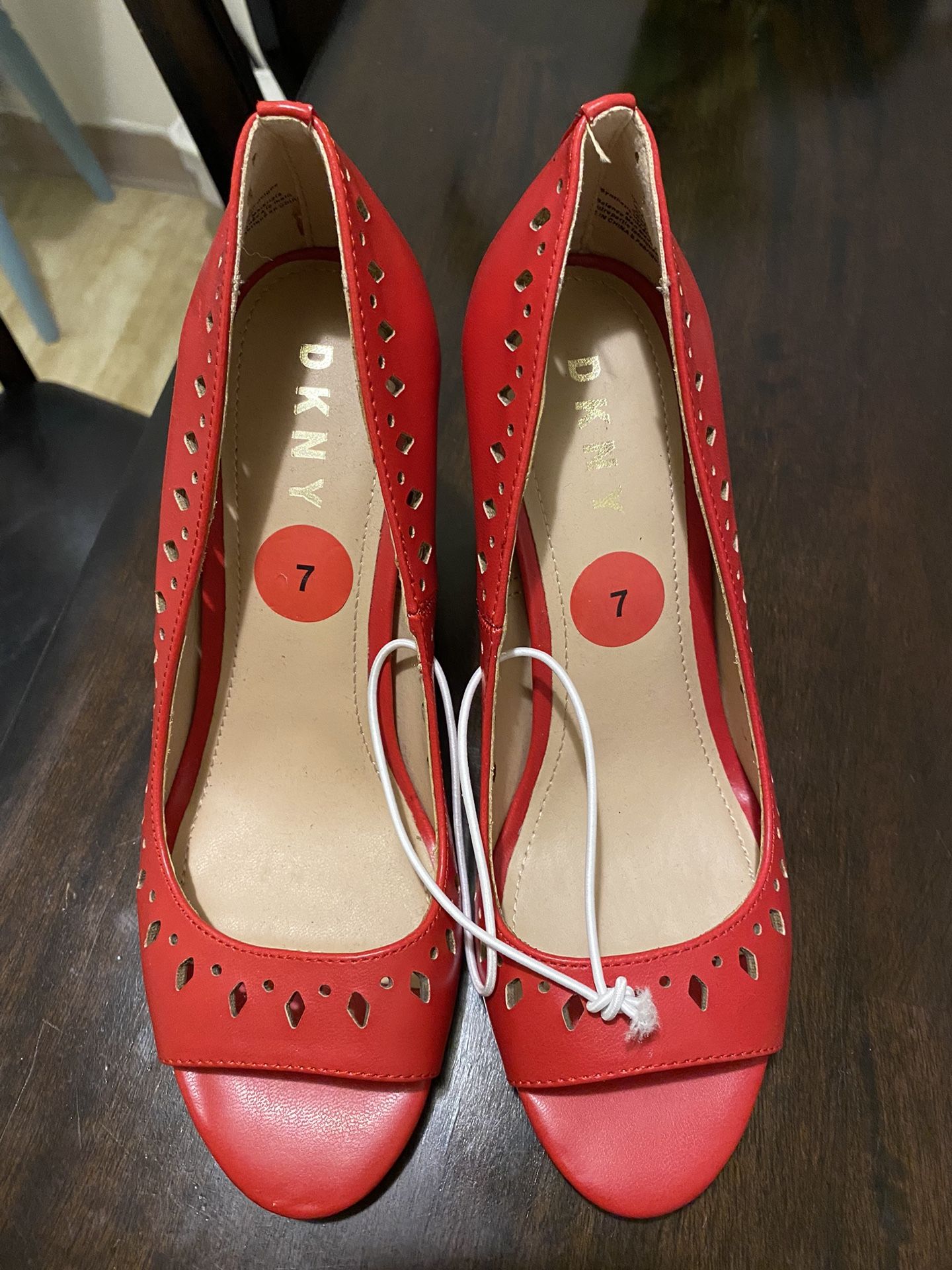 DKNY red shoes