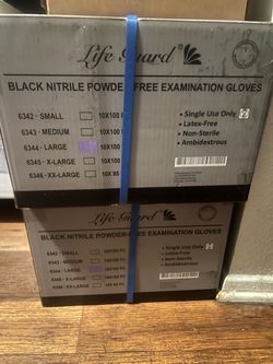 Black Nitrile Gloves 5.5Mil Size Large 2 cases $60 Each Case Life Guard Brand  New