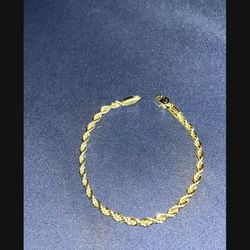 $60 4mm Rope Bracelet 18k Gold Plated