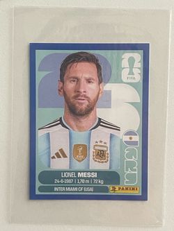 Blue boarder Messi Panini world cup sticker 2026