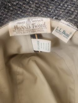 Vintage LL Bean Harris Tweed 100% Wool Gore-Tex Grey Bucket Hat