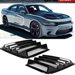 11-23 Dodge Charger V1 Style Rear Side Window Louver Carbon Fiber Print PP