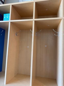 Wooden Cubby Locker Unit with Hooks