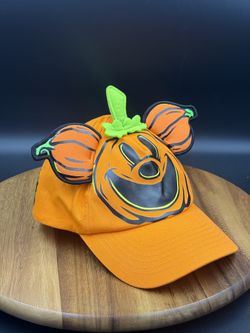 Disney Baseball Cap Hat Halloween Mickey's Pumpkin Patch Jack-o'-Lantern Glow In The Dark