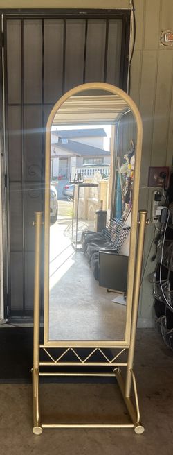 Gold Metal Standing Mirror