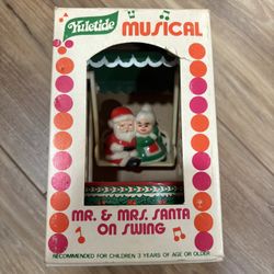 Vintage Christmas Decoration Swinging Santa 70s 