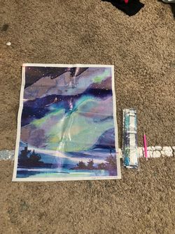 Diamond Painting Kit Northern Lights Scene