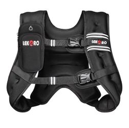 Weighted Vest for Men Women, No-Bounce 16LB Weights Vest with Adjustable Buckles & Reflective Stripes | Weight Vest for Walking Running Hiking Workout