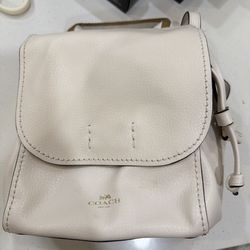 Coach vintage white backpack with white coach wallet