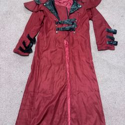 New large red long coat jacket costume cosplay renaissance suit steampunk