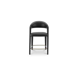 Martens Black Leather Counter Stool