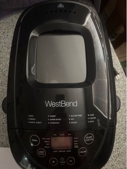 Westbend 12 Function Bread Maker.. Dark Red and Black.. Up to 3 pound loaves.. Used Once!!
