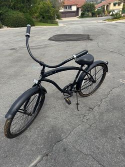 Matte Black Beach Cruiser Bicycle