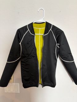 Black Sauna Sweat Jacket with Zip Front