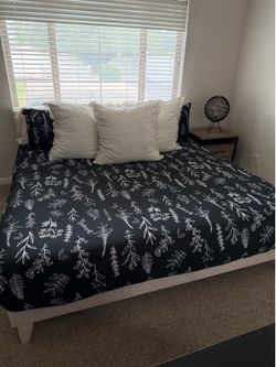 Upholstered king bed frame
