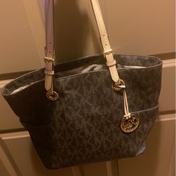 Authentic Michael Kors Brown MK Monogram Shoulder Purse