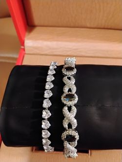 Crystal Heart Tennis & Infinity Bracelet Set