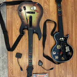 Guitar Hero Playstation 3, PS4, PS5 set 2 guitars, 2 dongles, PS3 Guitar Hero 3 game,Restored Tested