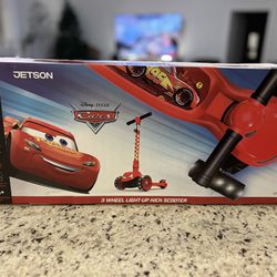 Disney Pixar Cars 3 Wheel Light Up Kick Scooter