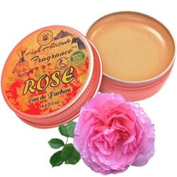 ROSE Perfume - Eau de Parfum - Solid Balm - Natural Essential Oils Aromatherapy Fragrance (Tea Rose, De Mai, Otto, Rosa Damascena, Centifolia, Gardeni