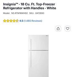 Insignia Refrigerator 18 Cu. Ft