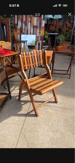 Mid Century teak, wood folding chair